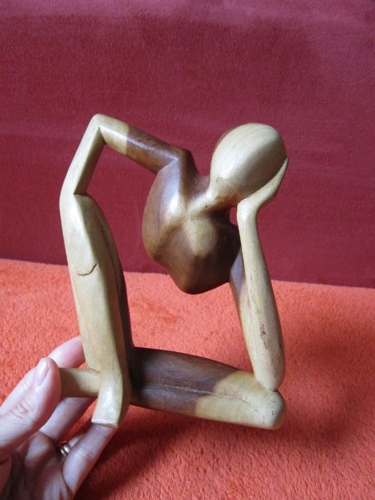 cadou inedit - sculptura abstracta , vintage , lemn de Suar