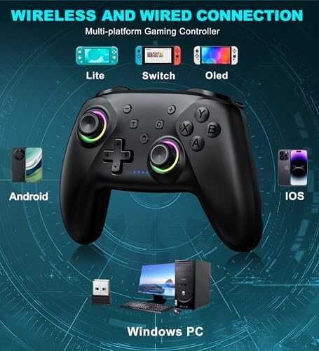 Нов джойстик PC/Switch Bluetooth контролер с подсветка и Hall ефект