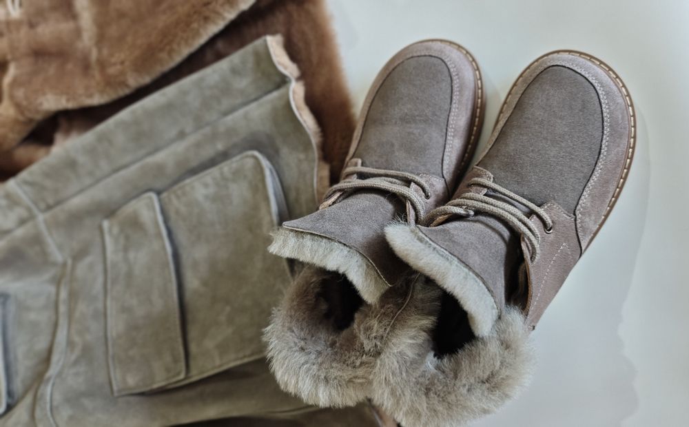 Дубленка карго+ зимние ботинки