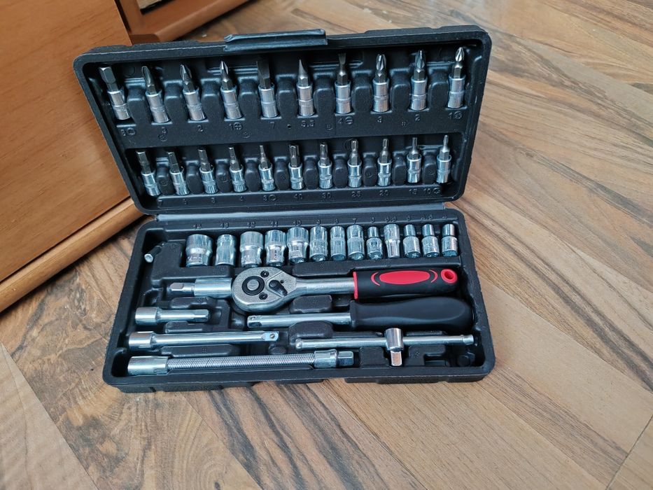 Trusă reparații scule 46 piese Crichet 1/4 tubulare torx