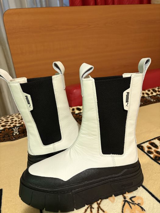 Cizme scurte Puma, piele, noi