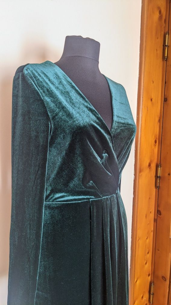 Rochie de ocazie verde din catifea