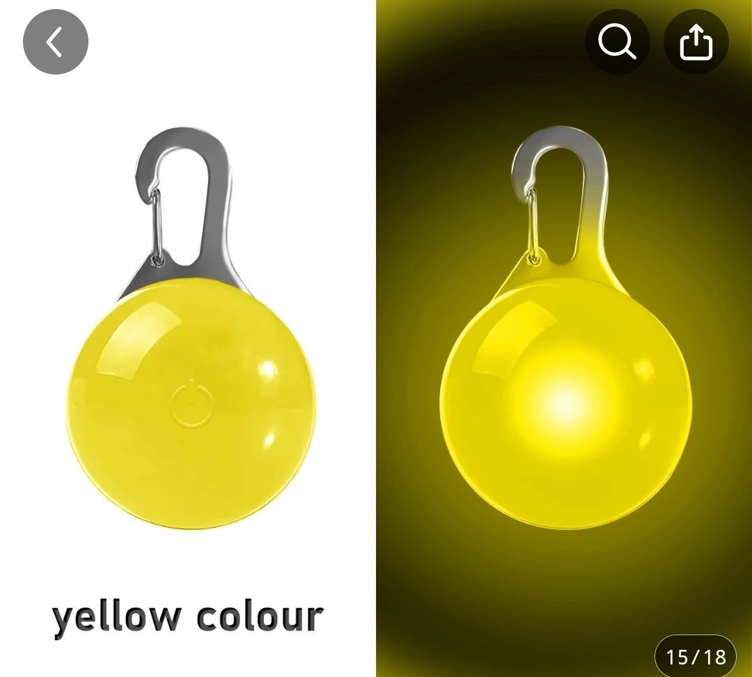 LED светлина за нашийник на куче