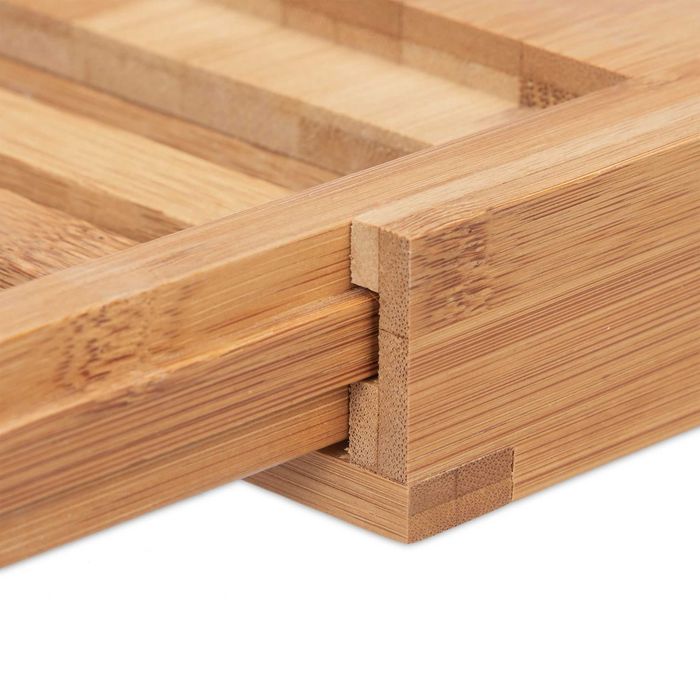 Suport extensibil cada din bambus 70-105 cm pt pahar tableta accesorii