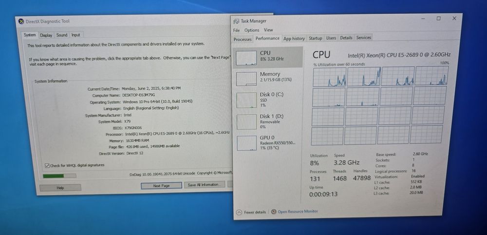 Kit jocuri Intel 8/16 core 16GB RAM placa baza cooler CPU 2x90mm