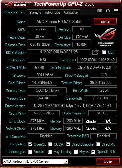 611S.Placa Video MSI Twin Frozr II  HD 5770,1GB DDR5-128Bit,DX 11