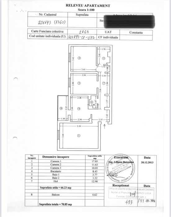 Apartament 3 cam. Tomis 3 / 71 MP / langa City Park Mall