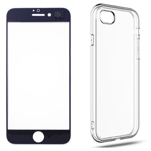 Iphone 6 7 8 SE Pachet Full Husa Silicon + Folie Sticla Curved Glass