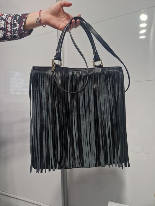 Poseta piele cu franjuri