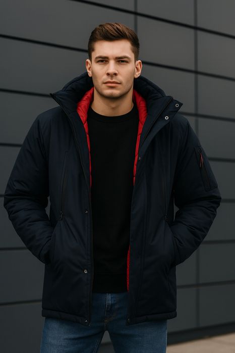 Geacă de iarnă bleumarin