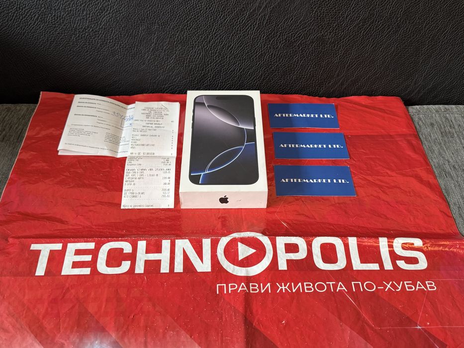 ЧИСТО НОВ 256GB iPhone 16 Pro Max Yettel Гаранция 2028г. Black