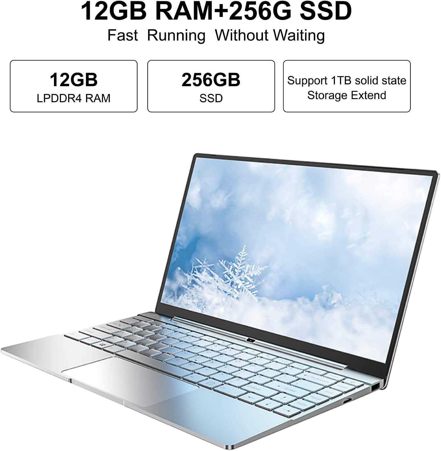 Лаптоп 14" 12GB RAM 256GB SSD  FulHD Intel V14S Windows 10 Type C