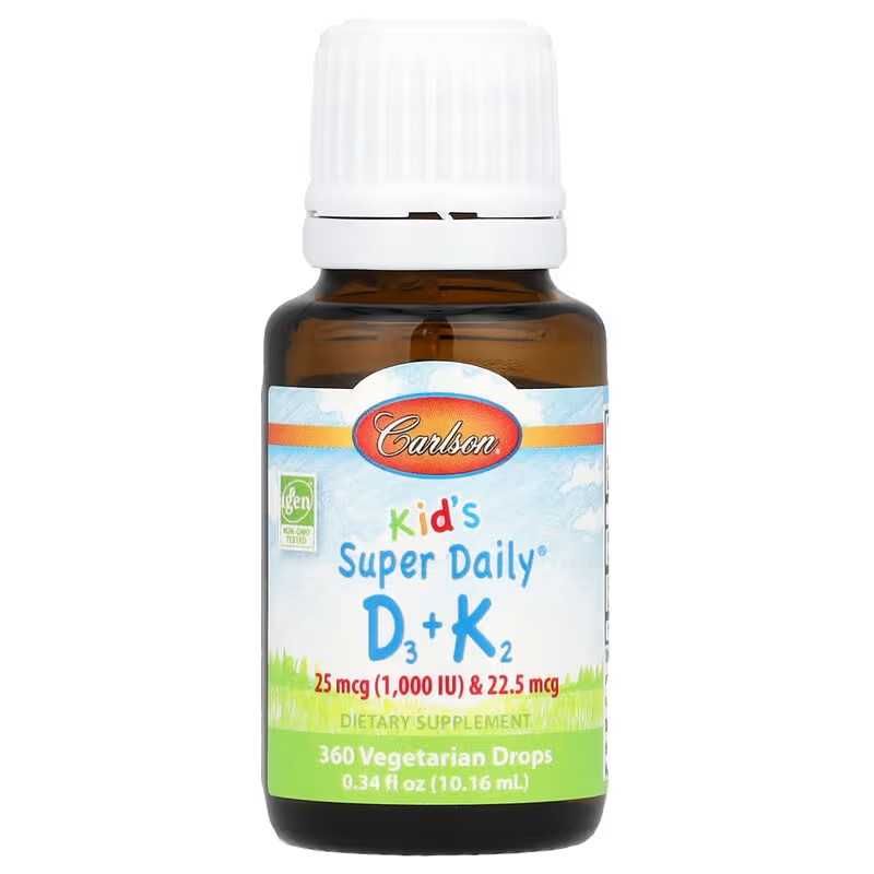 Carlson Super Daily D3+K2 Kids Kid's (1000 МЕ и 2000 МЕ) Д3 К2 D3 K2