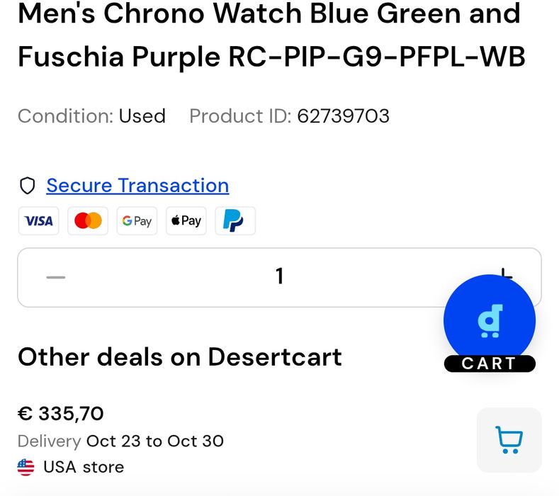 Ceas Reebok Pump Instapump Digital Chrono Watch Blue Green and Fuschi