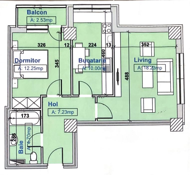Apartament cu 2 camere, bloc nou, Calea Națională