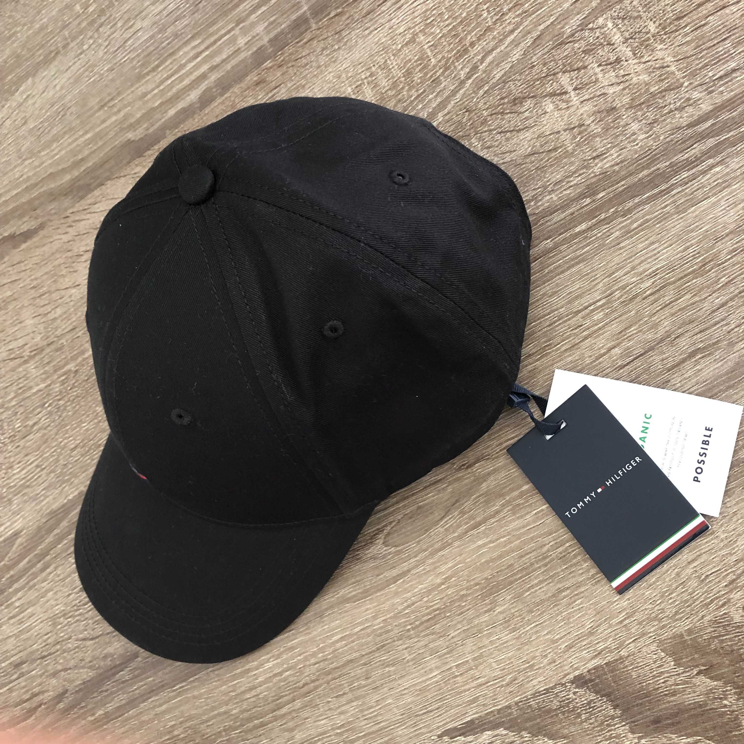 Черна памучна шапка на Tommy Hilfiger / baseball cap