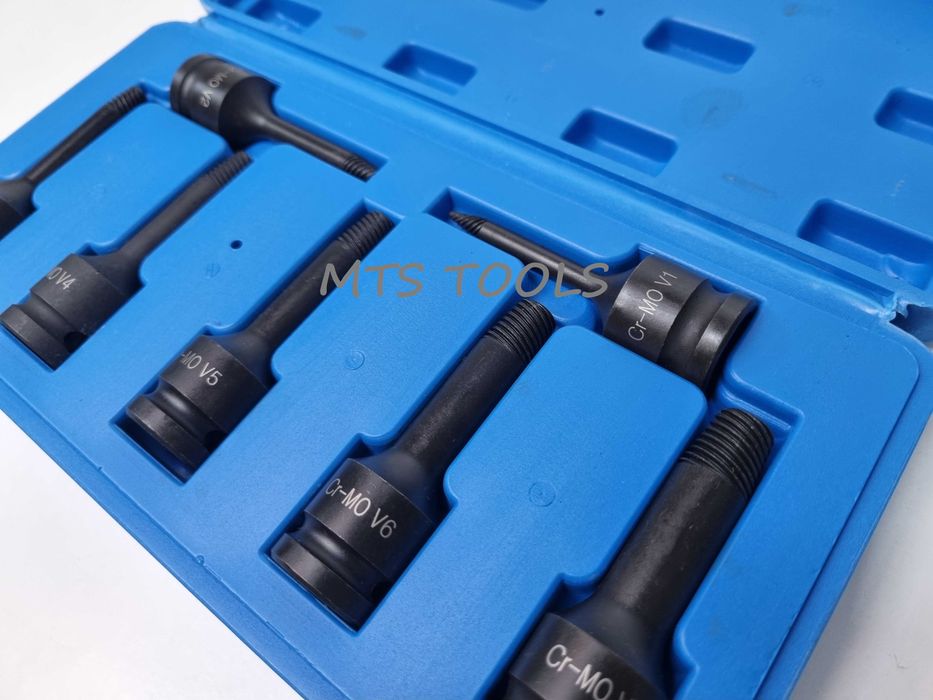 Trusa extractor suruburi rupte 1/2 1-7 mm 7 piese CR-MO