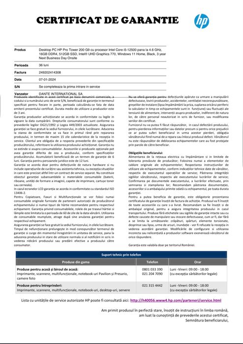 Calculator hp cu tastatura si monitor