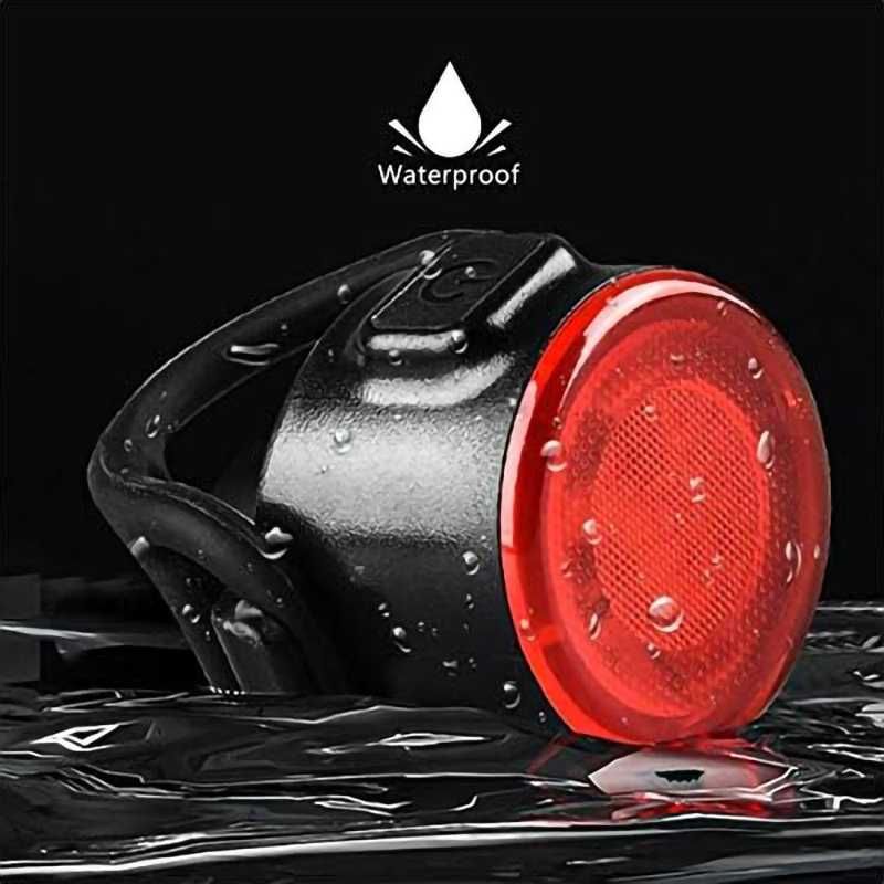 Комплект LED светлини за велосипед, Водоустойчиви, Кръгли, USB, ZH-068