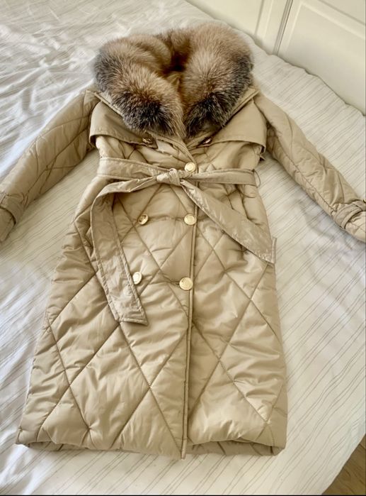 Palton superb cu blana vulpe