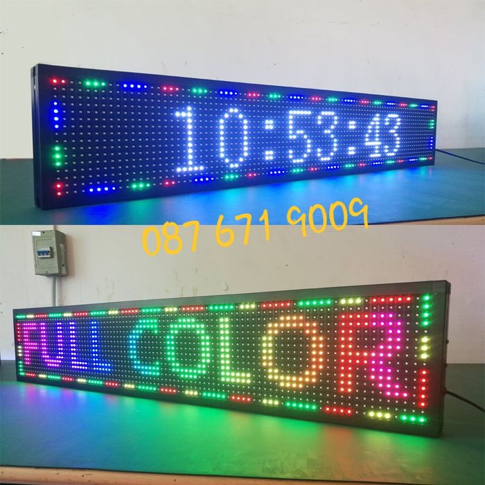 Цветна светеща реклама табела, RGB LED табло, информационни табла ЛЕД