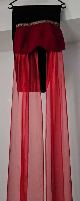 Rochie de ocazie boho-elegant din catifea si voal