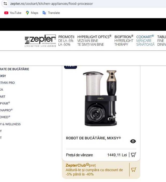 Mixer Zepter mixSy - robot: toaca, amesteca, omogenizeaza, rasneste