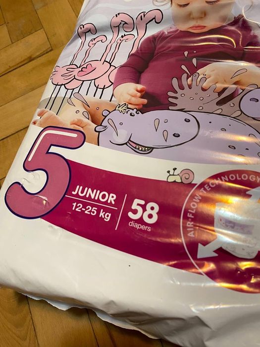 Scutece copii Happy, Junior, Marimea 5, 12-25 kg, 58 bucati