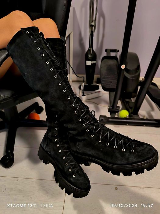 Cizme din piele naturala 100%, pana la genunchi