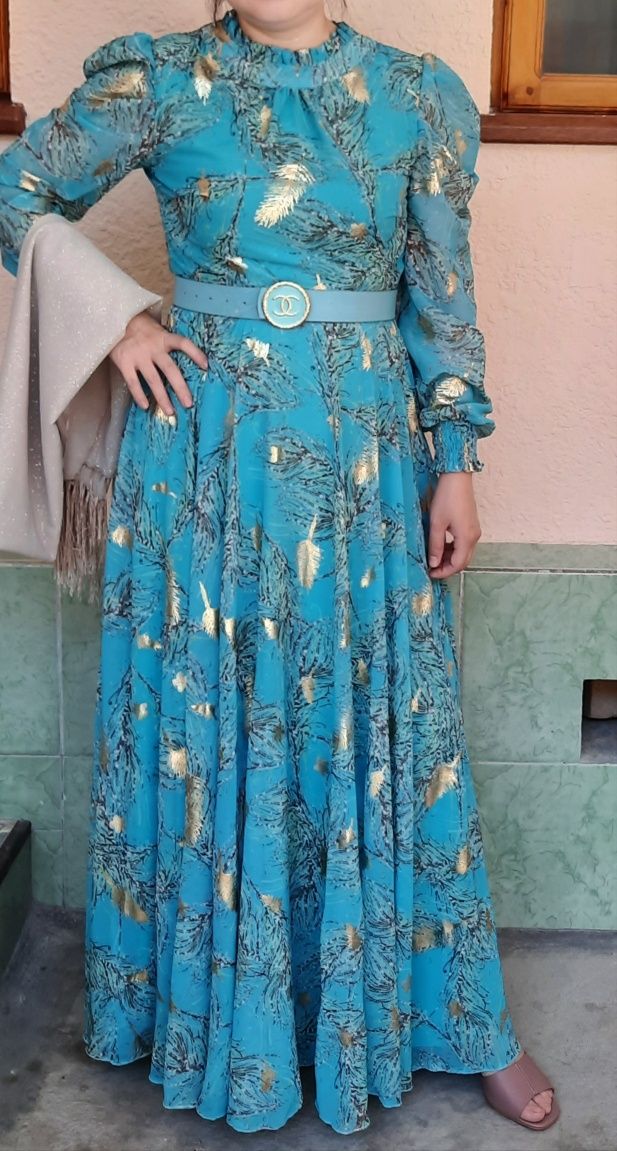 Платье в пол из шифона. Турция