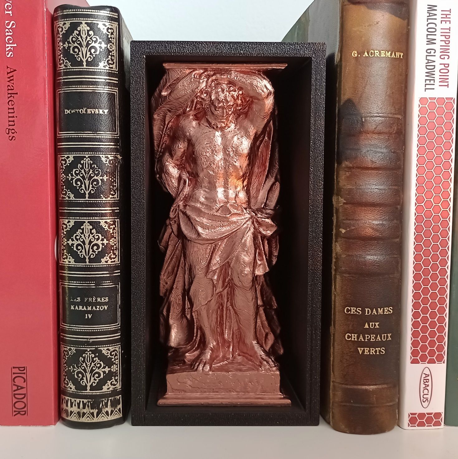 Atlas, book nook, suport carti / decor mitologic biblioteca