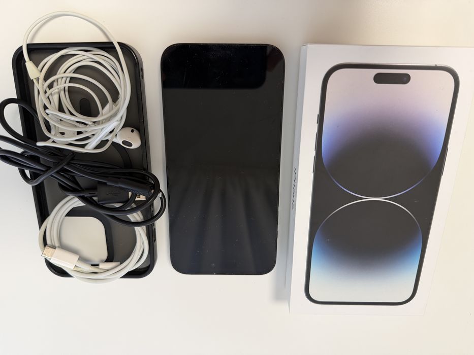 Iphone 14 pro max neverlocked eSIM negru 128GB pachet complet