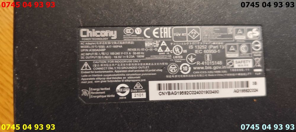 incarcator alimentator Chicony pentru ASUS 19.5 9,23A mufa SUBTIRE PIN