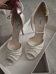 Sandale MaxMara cu toc înalt, ivory, 37.