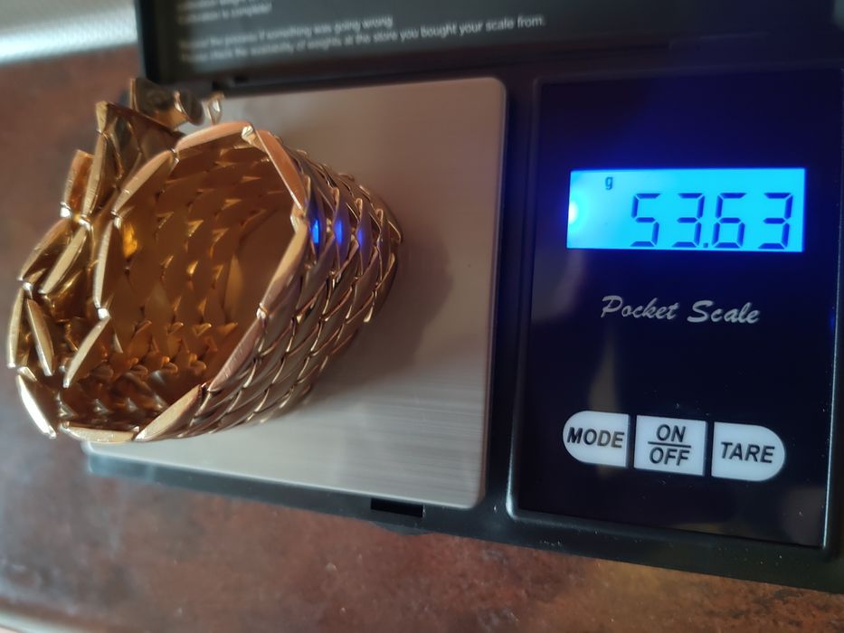 brățară Aur 18K masiv ,Vicenza (Italia),vintage(~1970), 53.5g