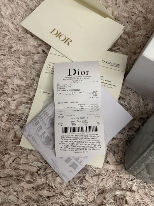 оригинална сива чанта Dior Lady D joy