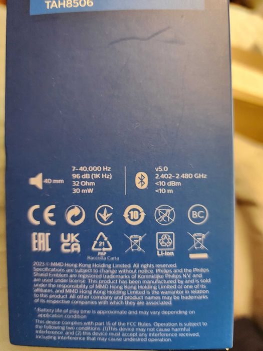 Casti Philips, TAH8506BK/00, ANC Pro, Hi-Res, 60 Ore, Negru