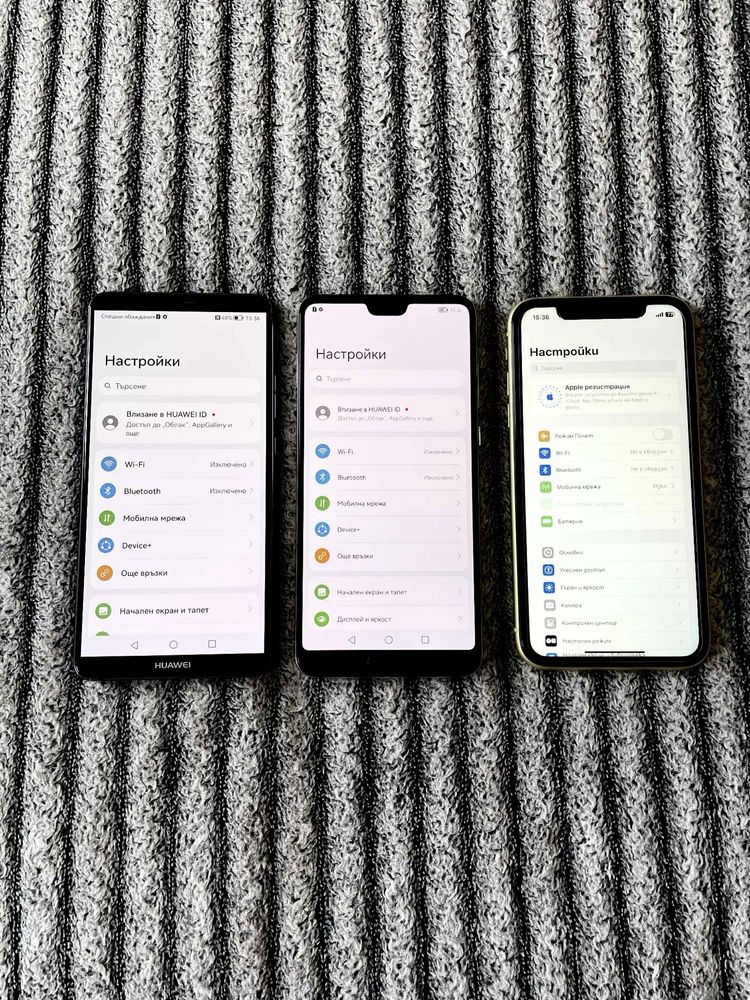 3 броя смартфони iphone 11/Huawei mate 10 pro/Huawei P20 pro