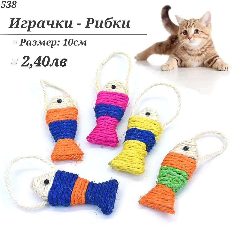 Играчки за котка. Въдица, драскало, мишки, топчета, лакомства за котки