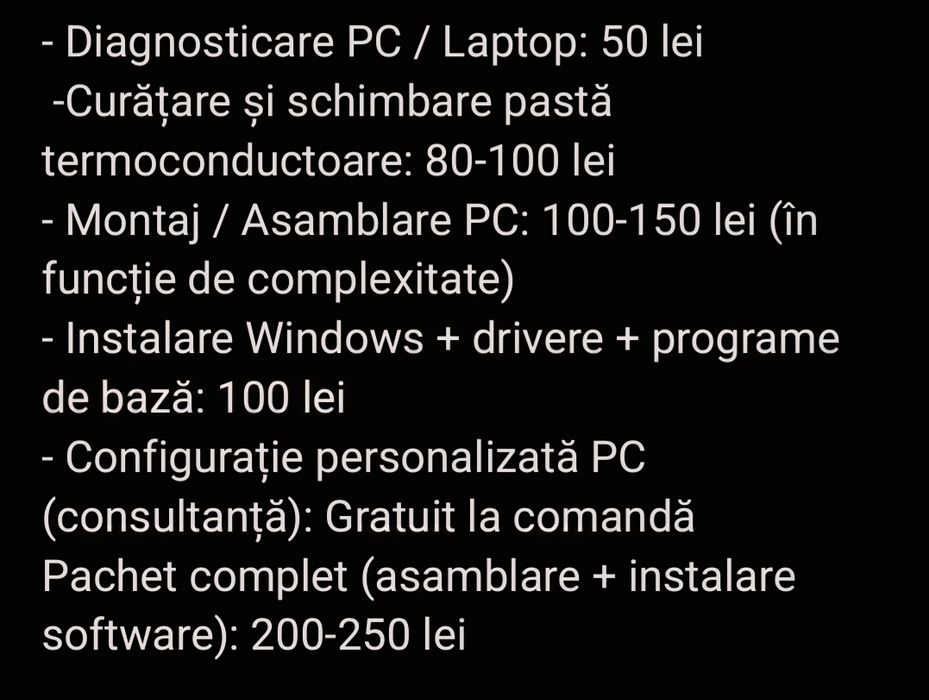 Ofer servicii specializate în domeniul IT