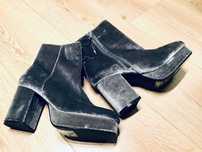 Botine catifea noi 38 gri