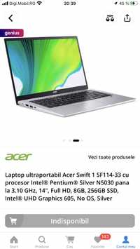 Vand laptop ultraportabil Swift 1 SF114-33 cu procesor Intel® Pentium®
