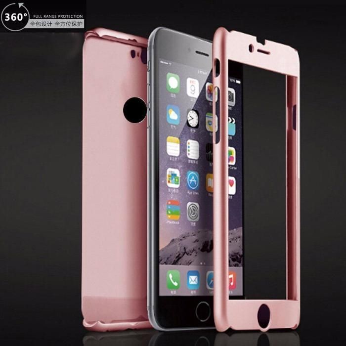Husa 360 GRADE FATA - SPATE iPhone 7 ROSE-GOLD +Folie de sticla GRATIS