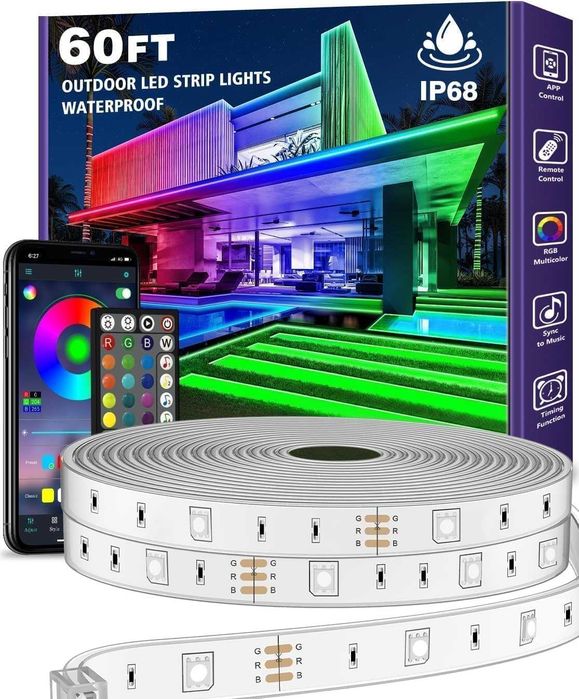 Bandă luminoasă LED de exterior AILBTON, 18 m, impermeabilă