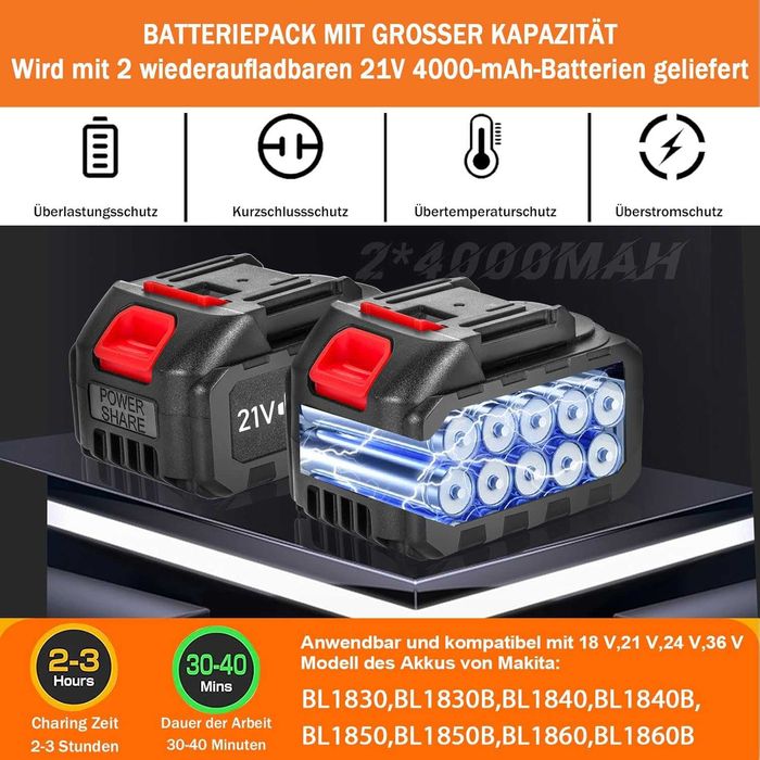 Акумулаторен пистолет за боядисване 600W 1000мл 6 дюзи жълт 2x 4Ah
