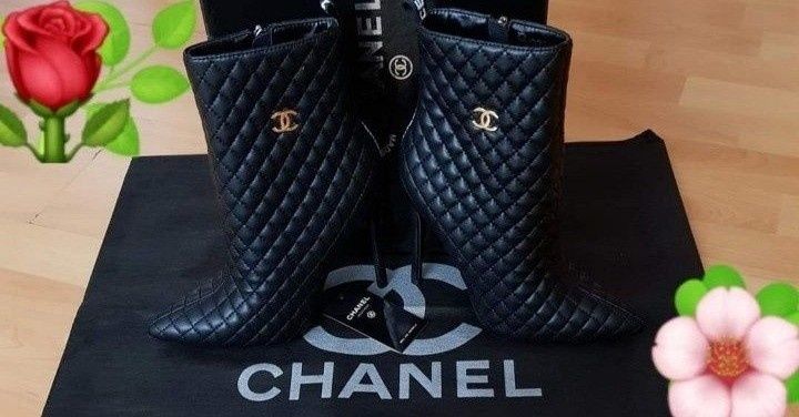 Botine dama, logo metalic auriu, saculet, etichetă