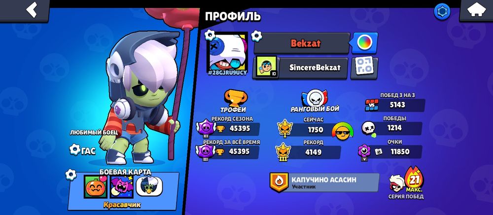 Brawl Stars топ аккаунт 45 000+ трофей