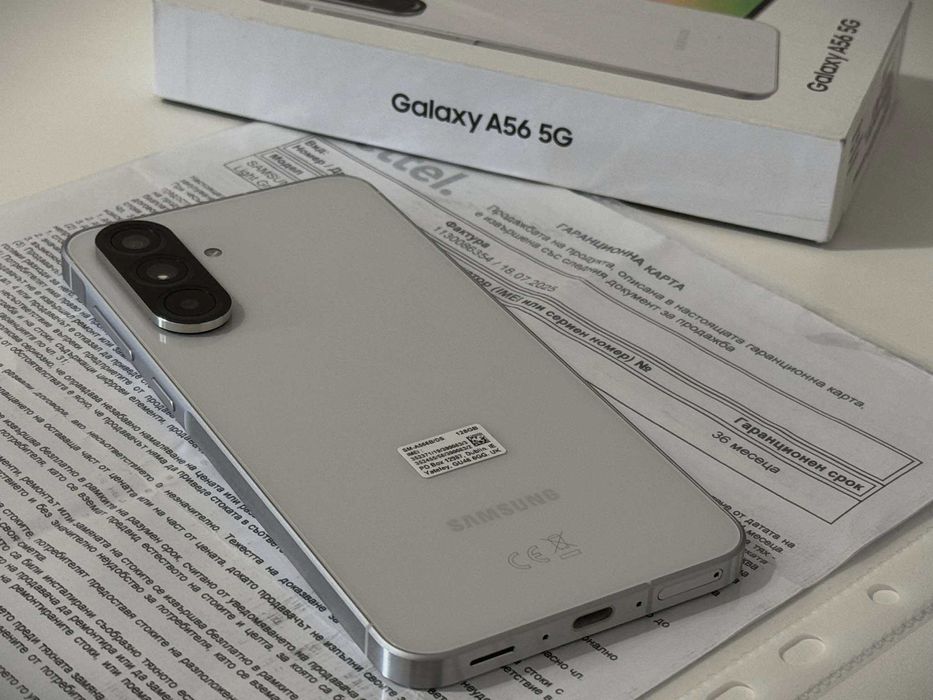 Бартер!НОВ 36м.Гаранция! Samsung Galaxy A56 Lightgray (Бял)