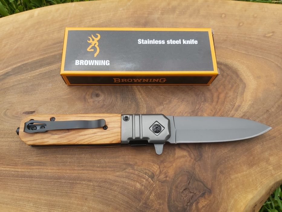Сгъваем джобен нож Browning с дървена дръжка DA343