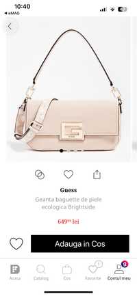 Poseta guess nude pink piele ecologica